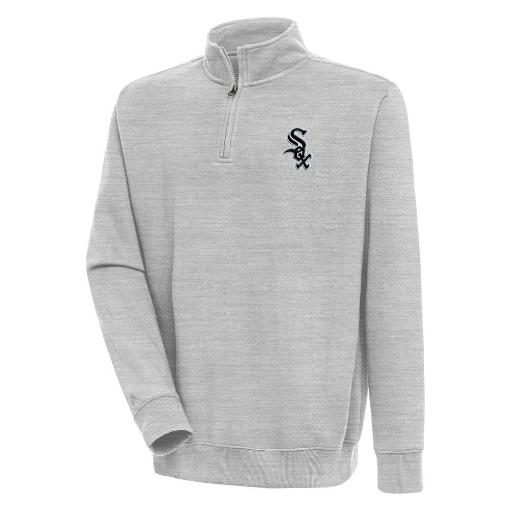 Heather Gray Chicago White Sox Antigua Victory Quarter-Zip Pullover Top
