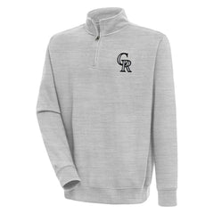 Heather Gray Colorado Rockies Antigua Victory Quarter-Zip Pullover Top