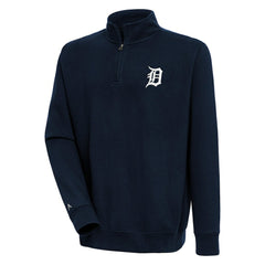 Navy Detroit Tigers Antigua Victory Quarter-Zip Pullover Top