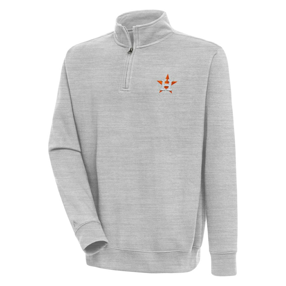Heather Gray Houston Astros Antigua Victory Quarter-Zip Pullover Top