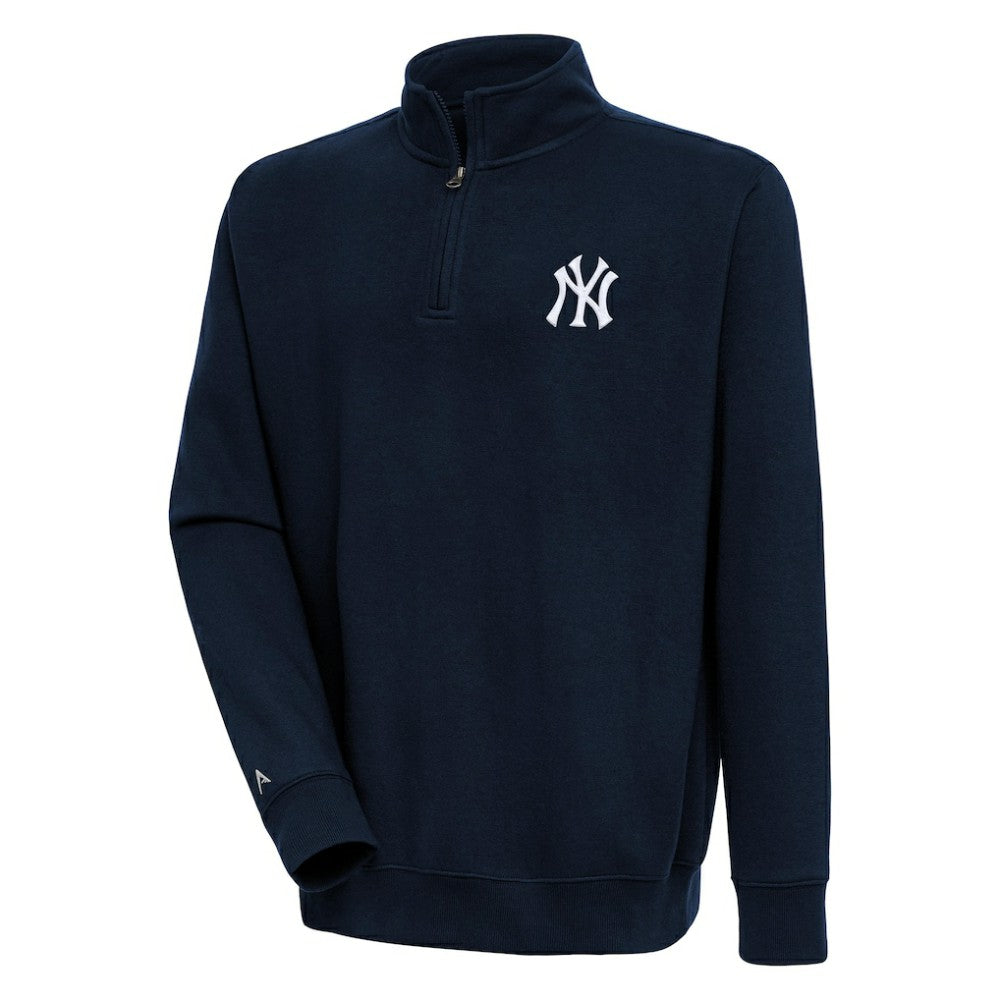 Navy New York Yankees Antigua Victory Quarter-Zip Pullover Top