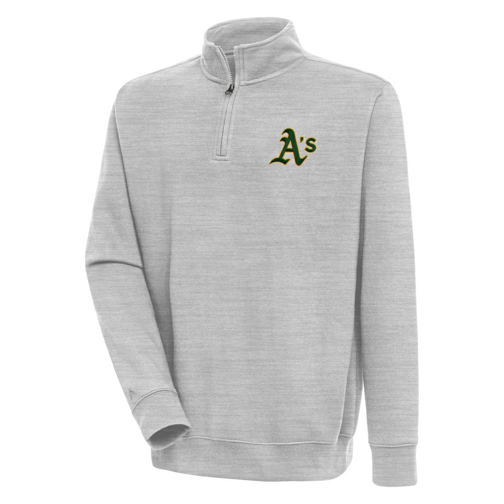 Heather Gray Athletics Antigua Victory Quarter-Zip Pullover Top