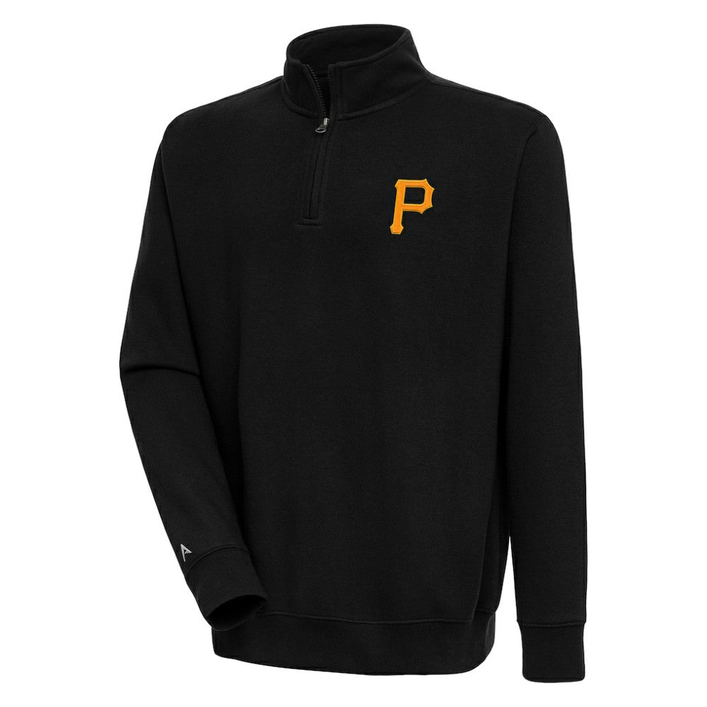 Black Pittsburgh Pirates Antigua Victory Quarter-Zip Pullover Top
