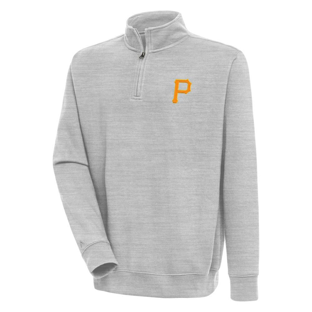 Heather Gray Pittsburgh Pirates Antigua Victory Quarter-Zip Pullover Top