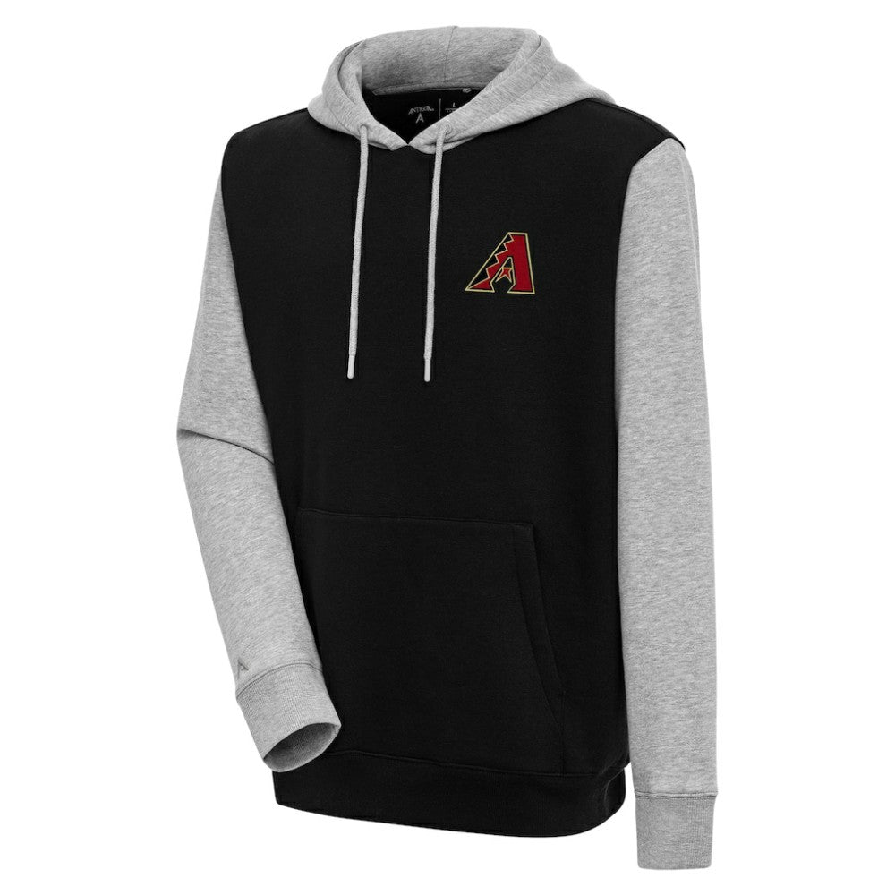 Black/Heather Gray Arizona Diamondbacks Antigua Victory Pullover Hoodie