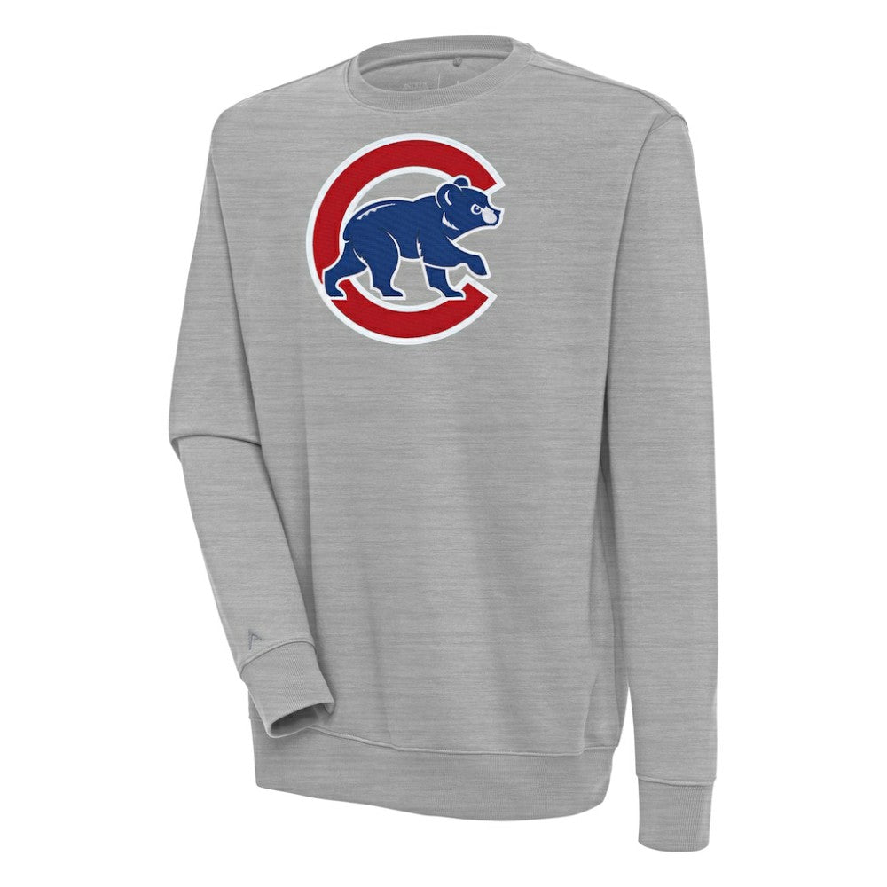 Heather Gray Chicago Cubs Antigua Victory Pullover Sweatshirt