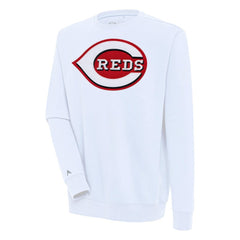 White Cincinnati Reds Antigua Victory Pullover Sweatshirt