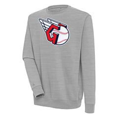 Heather Gray Cleveland Guardians Antigua Victory Pullover Sweatshirt