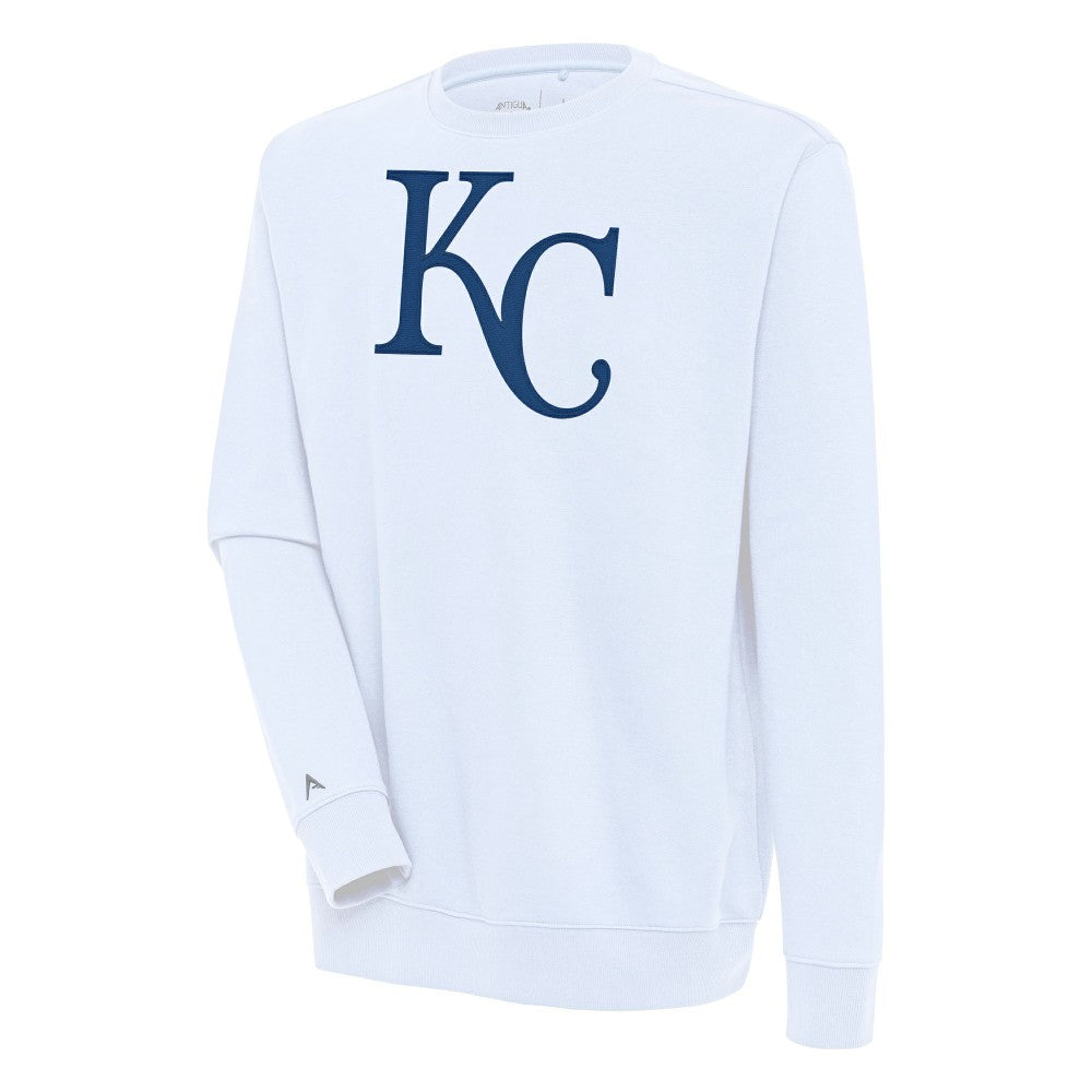White Kansas City Royals Antigua Victory Pullover Sweatshirt