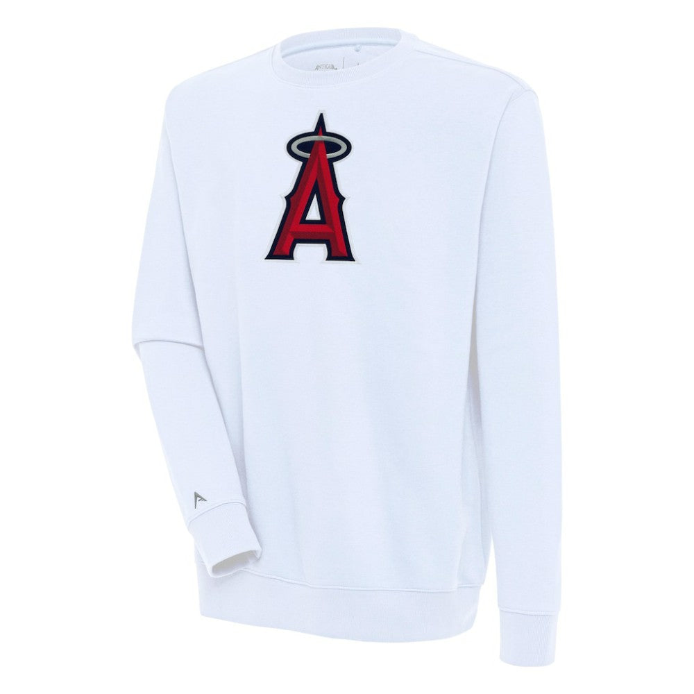 White Los Angeles Angels Antigua Victory Pullover Sweatshirt