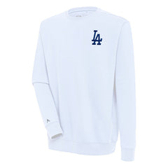 White Los Angeles Dodgers Antigua Victory Pullover Sweatshirt