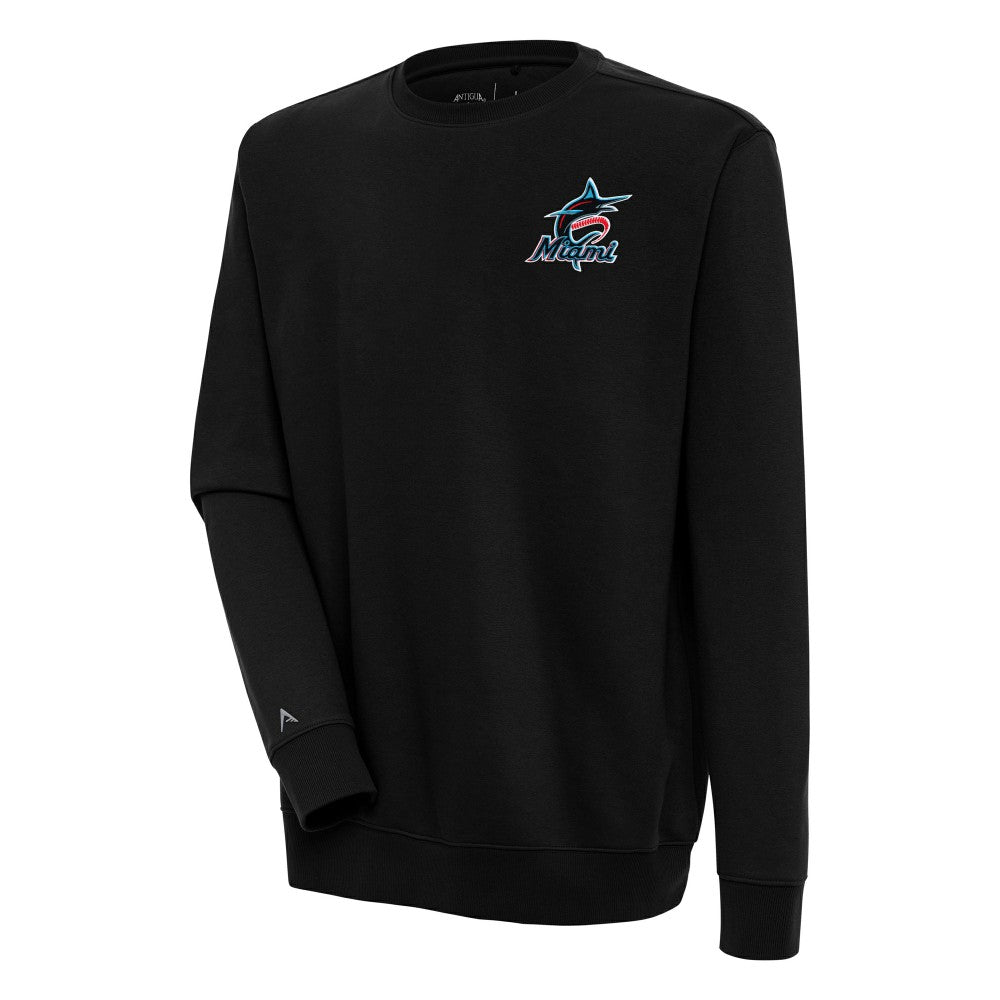 Black Miami Marlins Antigua Victory Pullover Sweatshirt