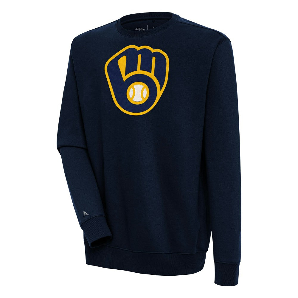 Navy Milwaukee Brewers Antigua Victory Pullover Sweatshirt