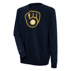 Navy Milwaukee Brewers Antigua Victory Pullover Sweatshirt