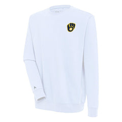 White Milwaukee Brewers Antigua Victory Pullover Sweatshirt