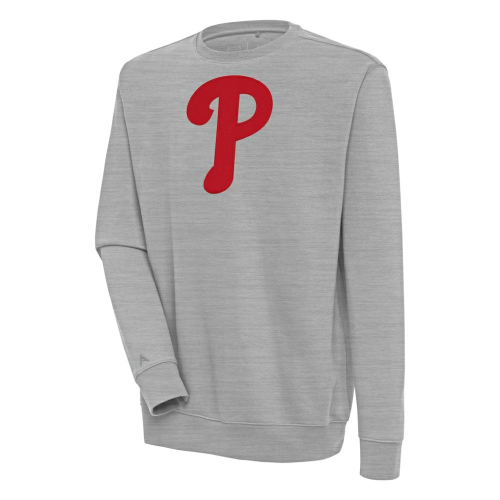 Heather Gray Philadelphia Phillies Antigua Victory Pullover Sweatshirt