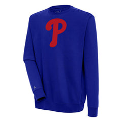 Royal Philadelphia Phillies Antigua Victory Pullover Sweatshirt