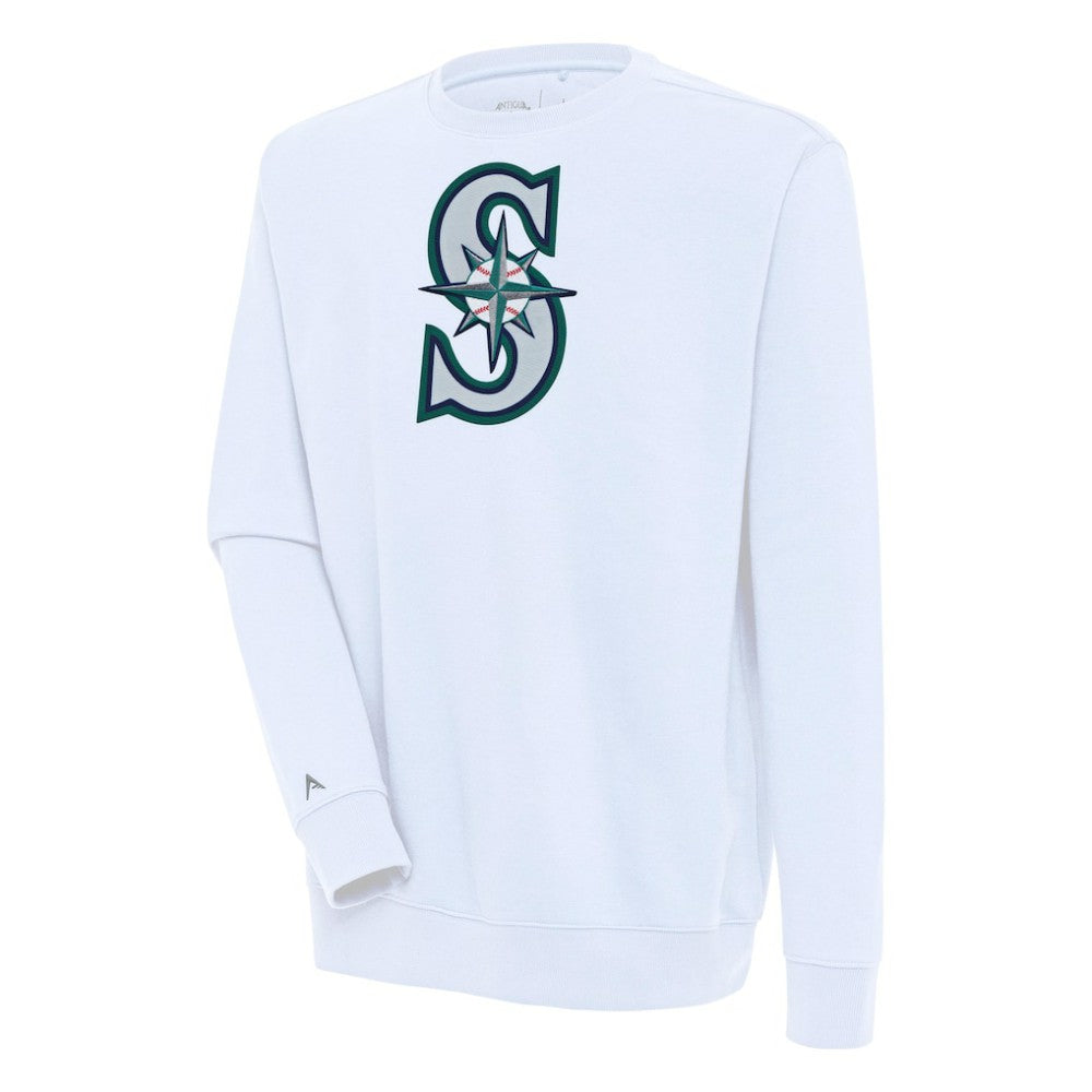 White Seattle Mariners Antigua Victory Pullover Sweatshirt