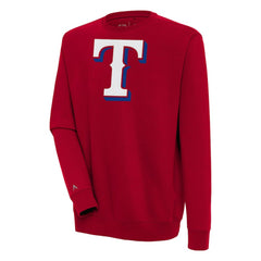 Red Texas Rangers Antigua Victory Pullover Sweatshirt