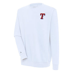 White Texas Rangers Antigua Victory Pullover Sweatshirt