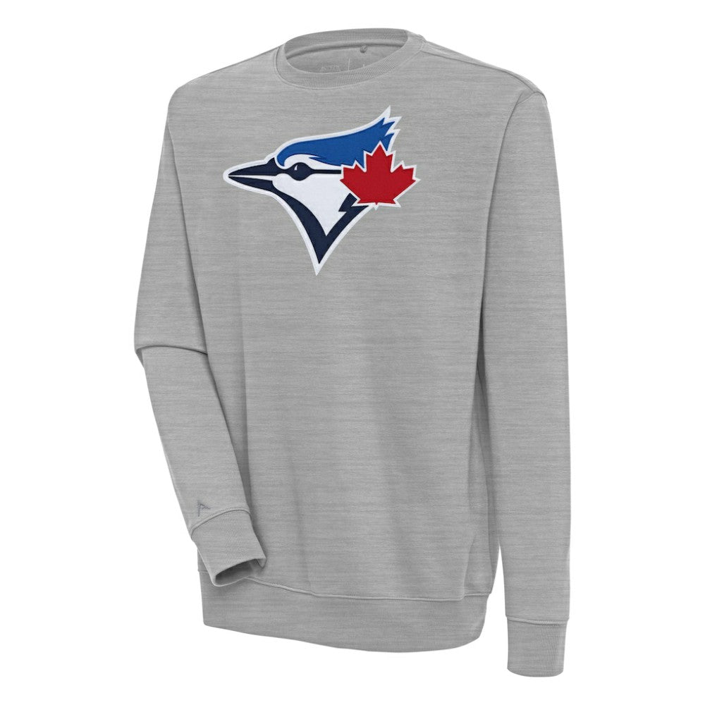 Heather Gray Toronto Blue Jays Antigua Victory Pullover Sweatshirt