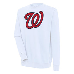 White Washington Nationals Antigua Victory Pullover Sweatshirt