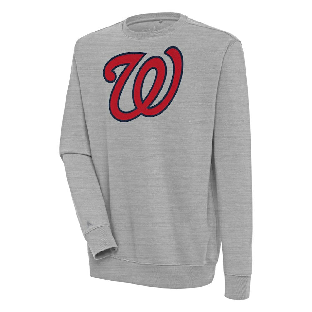 Heather Gray Washington Nationals Antigua Victory Pullover Sweatshirt
