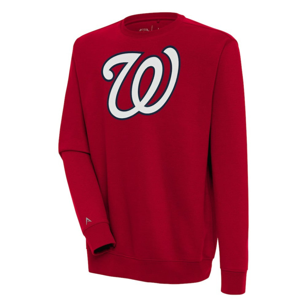 Red Washington Nationals Antigua Victory Pullover Sweatshirt