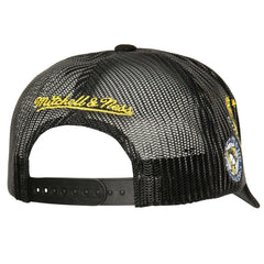 NHL Pittsburgh Penguins Mitchell & Ness Times Up Classic Script Cord Trucker Adjustable Hat