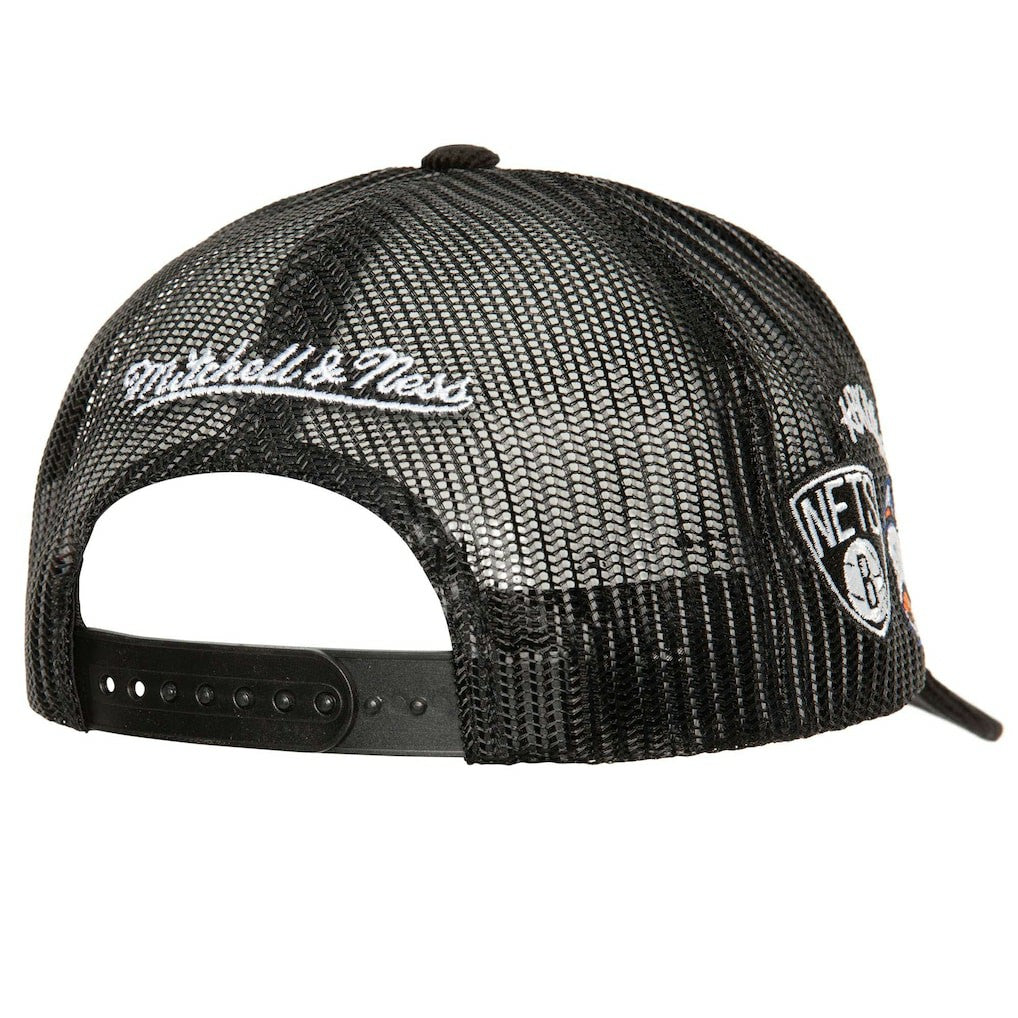 Mitchell & Ness Brooklyn Nets Times Up Classic Script Cord Trucker Hat