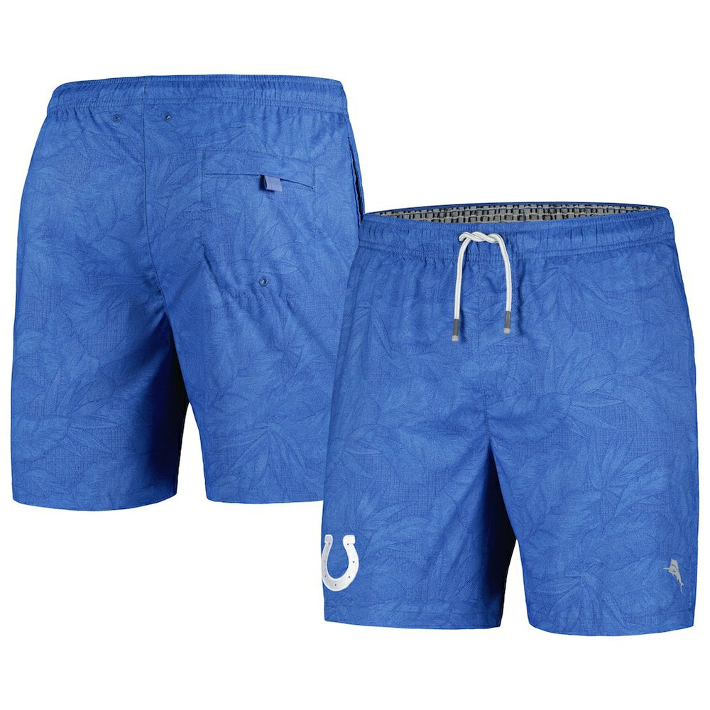 Naples Layered Leaves Swim Trunks - Indianapolis Colts