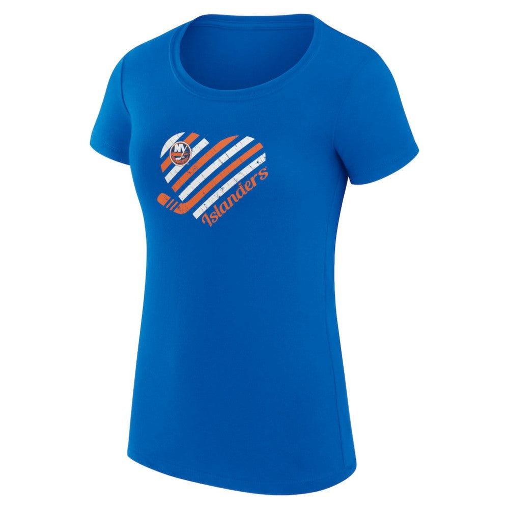 NHL New York Islanders G-III 4Her by Carl Banks Women's Super-Slim Fit Lightweight Heart T-Shirt