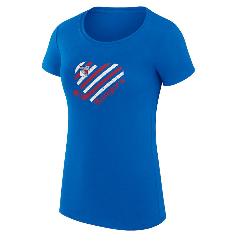 NHL New York Rangers G-III 4Her by Carl Banks Women's Super-Slim Fit Lightweight Heart T-Shirt