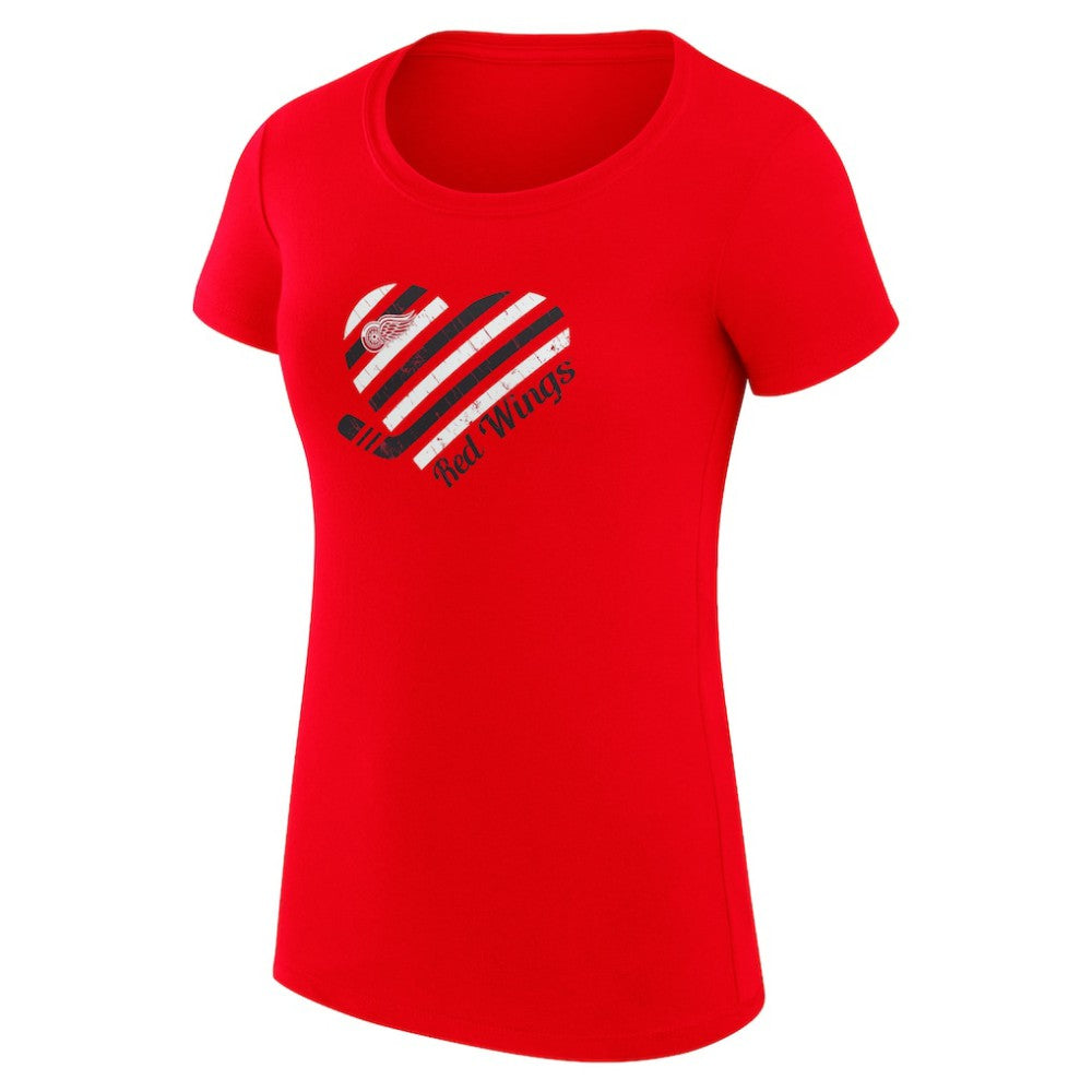 NHL Detroit Red Wings G-III 4Her by Carl Banks Women's Super-Slim Fit Lightweight Heart T-Shirt