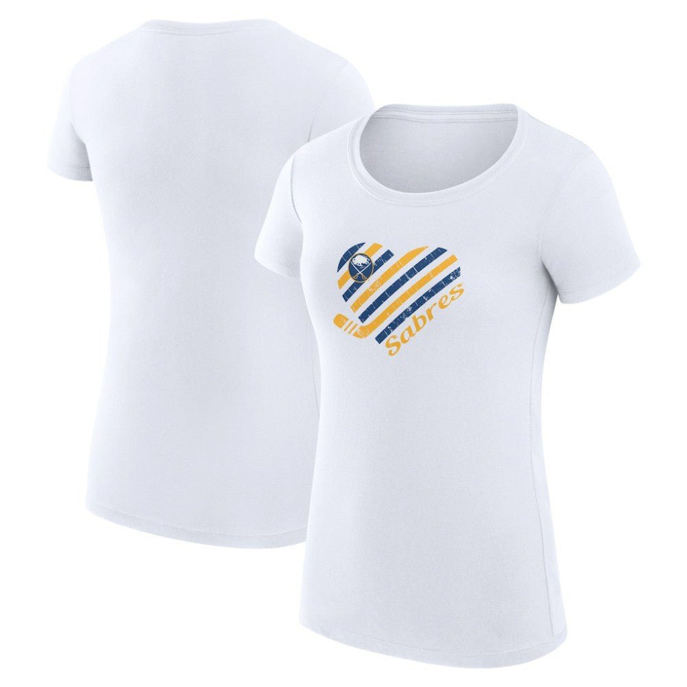 NHL Buffalo Sabres G-III 4Her by Carl Banks Women's Super-Slim Fit Lightweight Heart T-Shirt