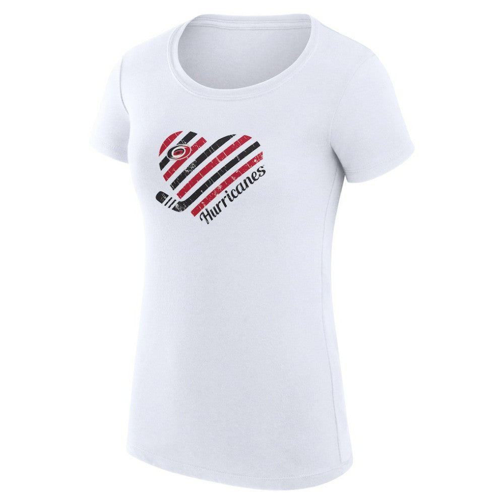 NHL Carolina Hurricanes G-III 4Her by Carl Banks Women's Super-Slim Fit Lightweight Heart T-Shirt