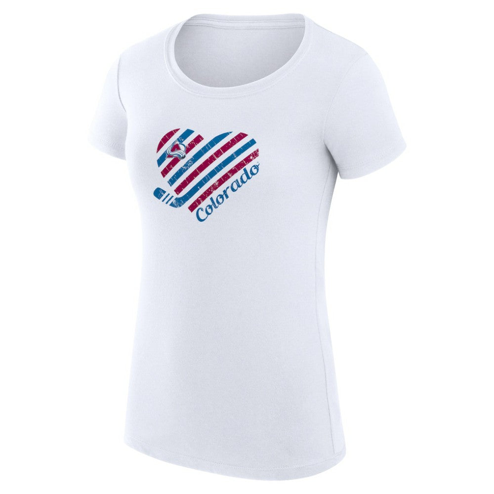 NHL Colorado Avalanche G-III 4Her by Carl Banks Women's Super-Slim Fit Lightweight Heart T-Shirt