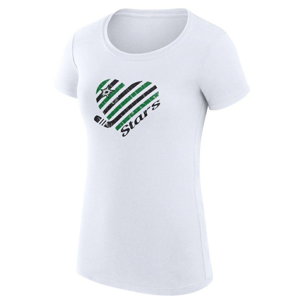 NHL Dallas Stars G-III 4Her by Carl Banks Women's Super-Slim Fit Lightweight Heart T-Shirt