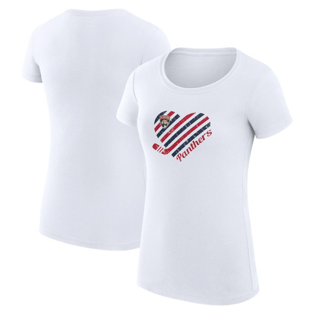 NHL Florida Panthers G-III 4Her by Carl Banks Women's Super-Slim Fit Lightweight Heart T-Shirt