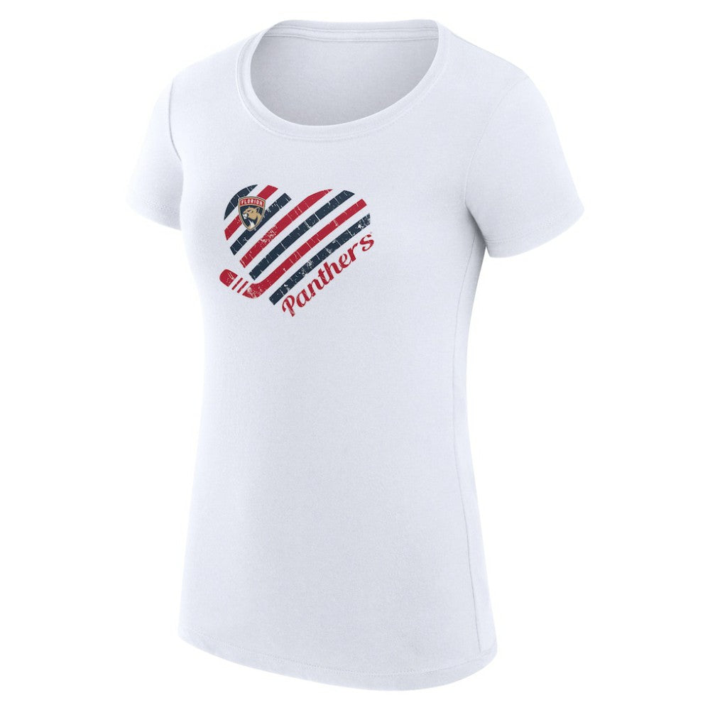 NHL Florida Panthers G-III 4Her by Carl Banks Women's Super-Slim Fit Lightweight Heart T-Shirt