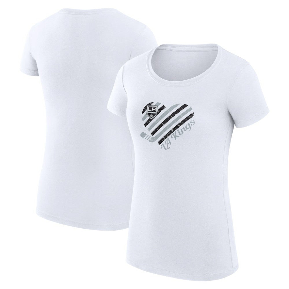 NHL Los Angeles Kings G-III 4Her by Carl Banks Women's Super-Slim Fit Lightweight Heart T-Shirt