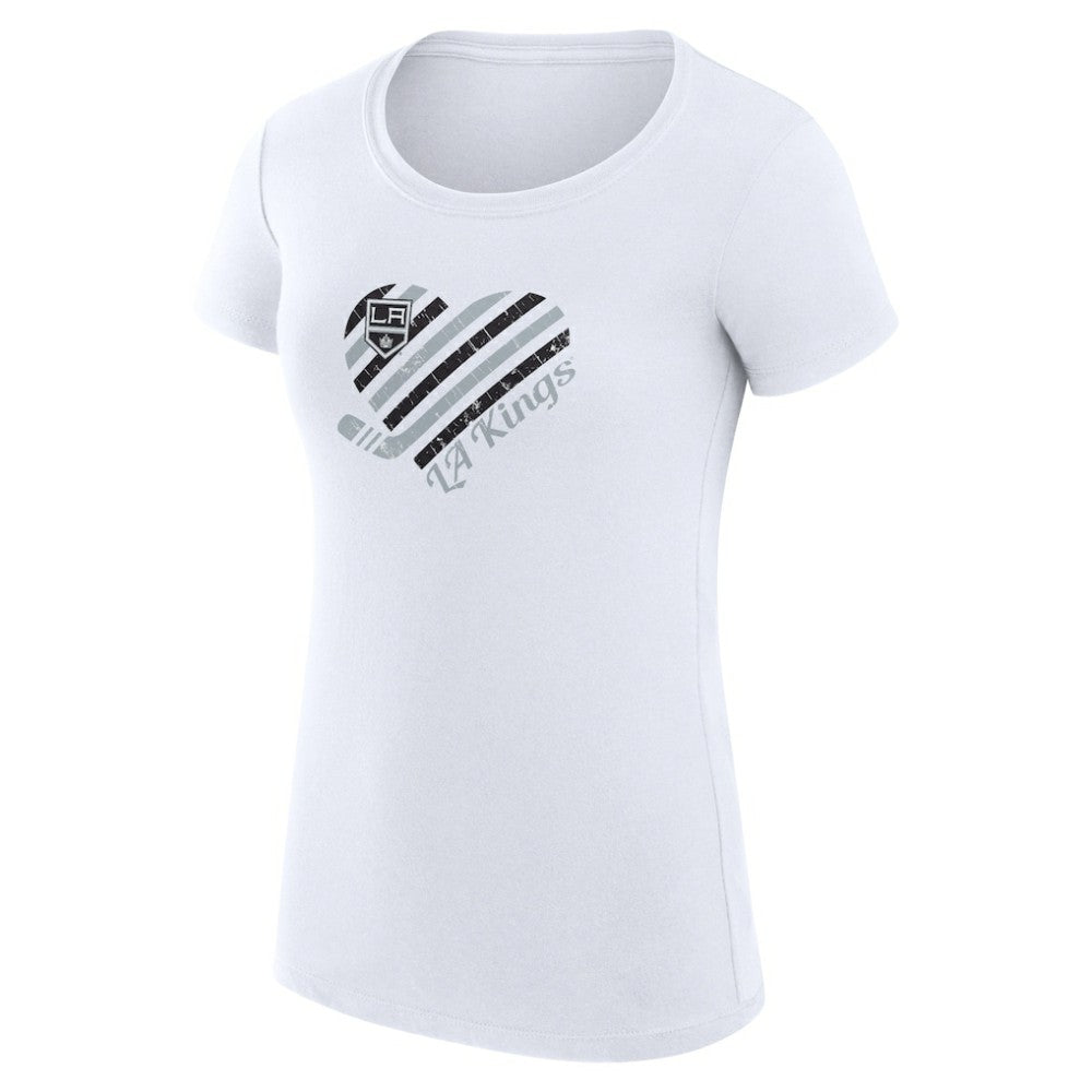 NHL Los Angeles Kings G-III 4Her by Carl Banks Women's Super-Slim Fit Lightweight Heart T-Shirt