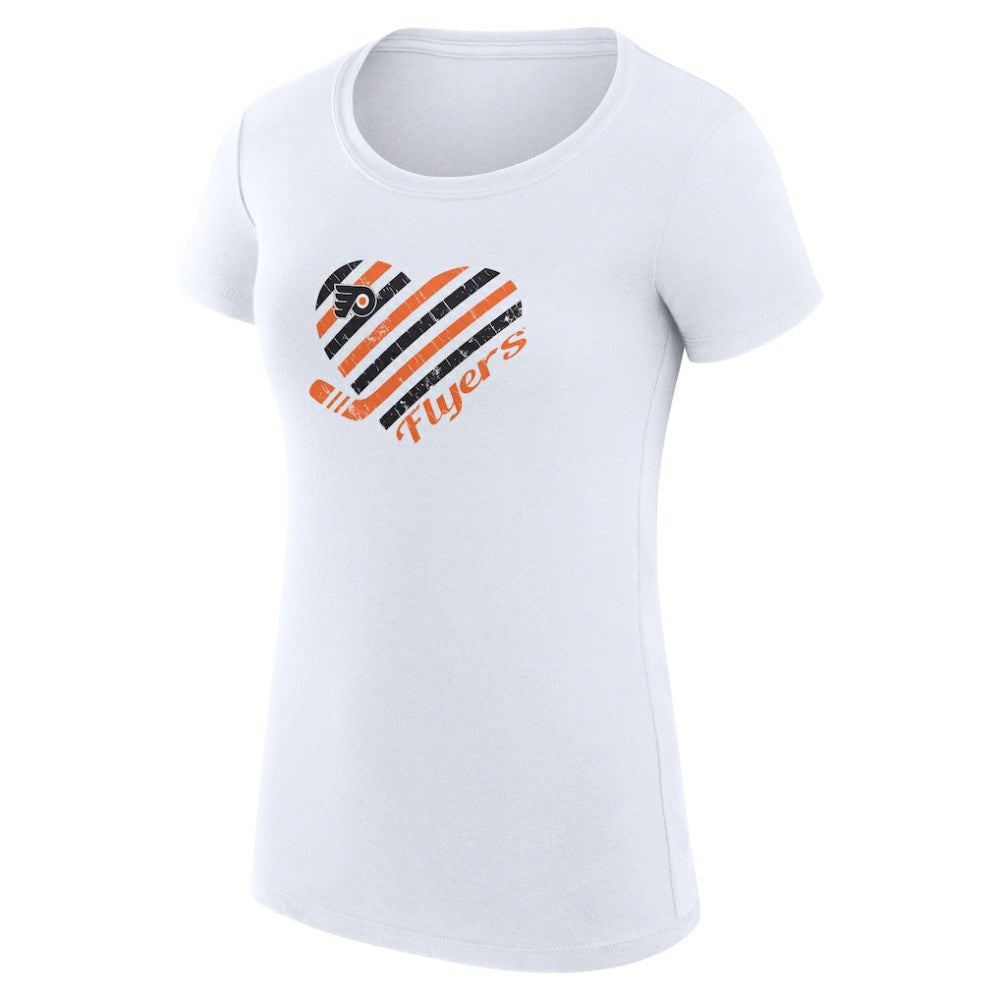 NHL Philadelphia Flyers G-III 4Her by Carl Banks Women's Super-Slim Fit Lightweight Heart T-Shirt