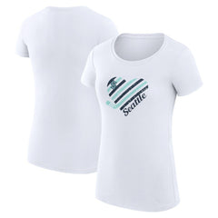 NHL Seattle Kraken G-III 4Her by Carl Banks Women's Super-Slim Fit Lightweight Heart T-Shirt