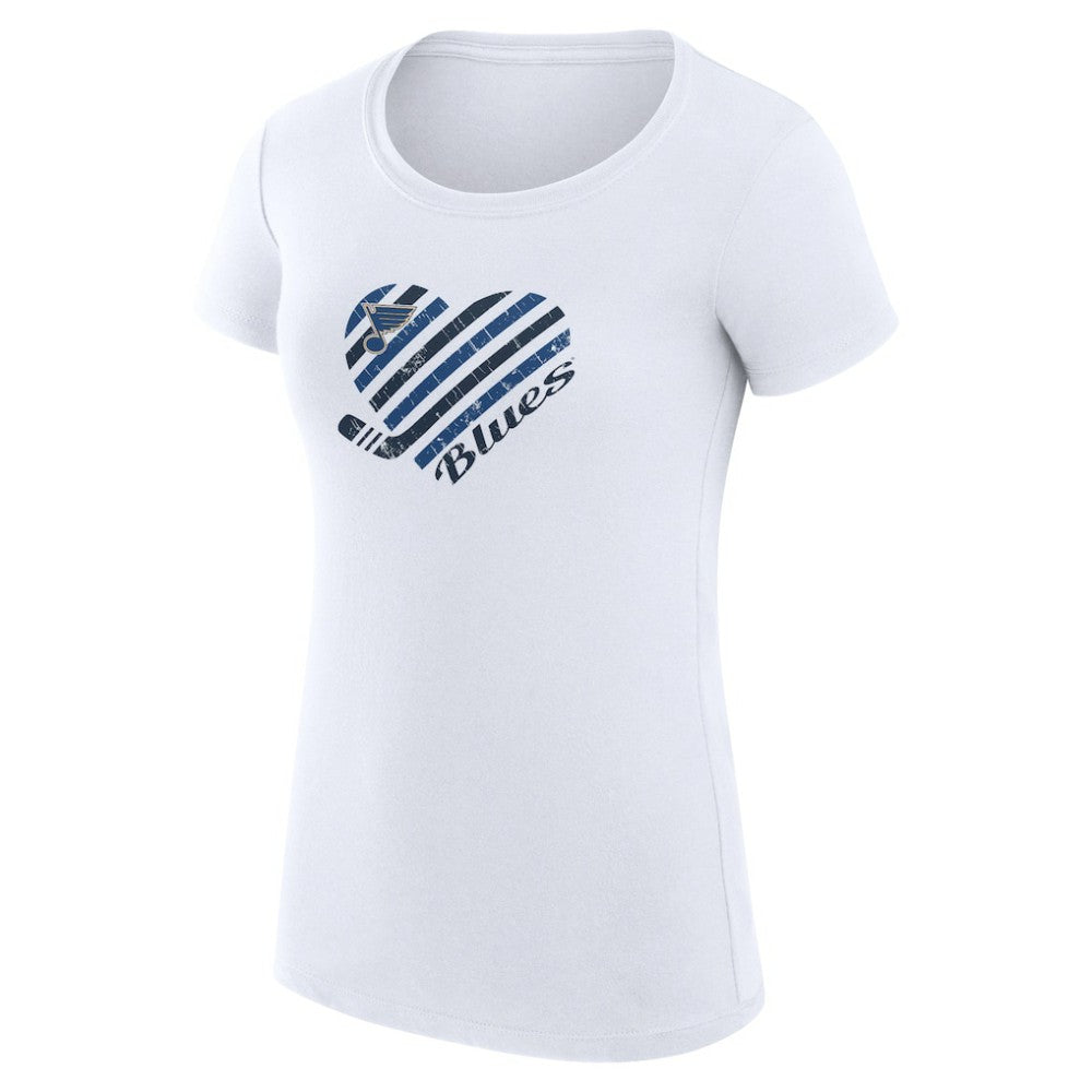NHL St. Louis Blues G-III 4Her by Carl Banks Women's Super-Slim Fit Lightweight Heart T-Shirt