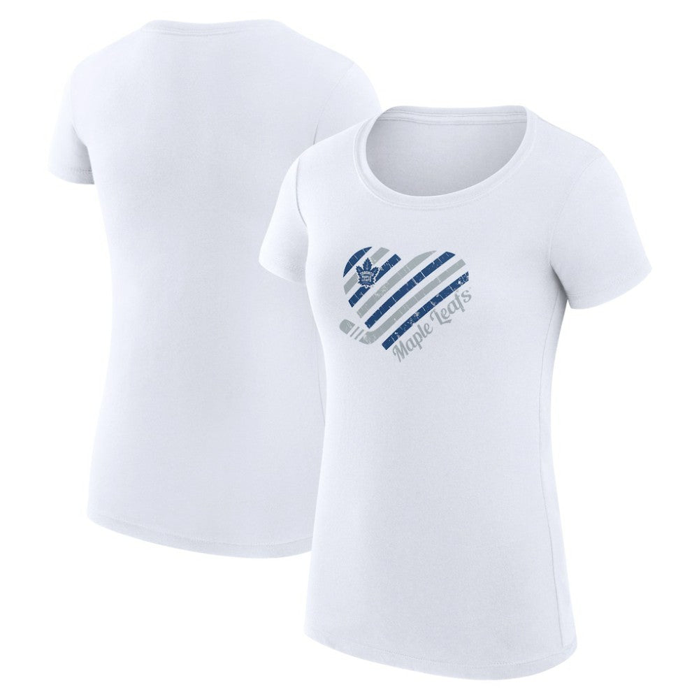 NHL Toronto Maple Leafs G-III 4Her by Carl Banks Women's Super-Slim Fit Lightweight Heart T-Shirt
