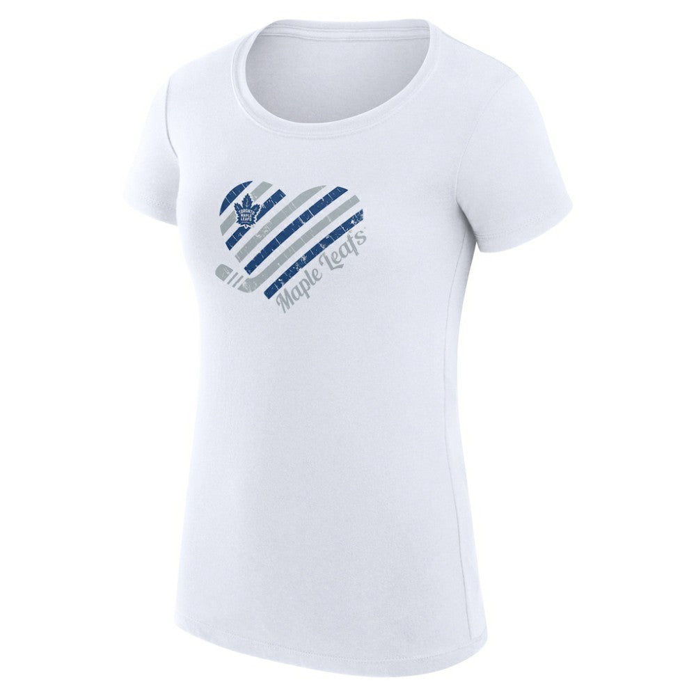 NHL Toronto Maple Leafs G-III 4Her by Carl Banks Women's Super-Slim Fit Lightweight Heart T-Shirt