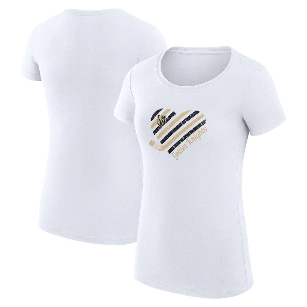 NHL Vegas Golden Knights G-III 4Her by Carl Banks Women's Super-Slim Fit Lightweight Heart T-Shirt