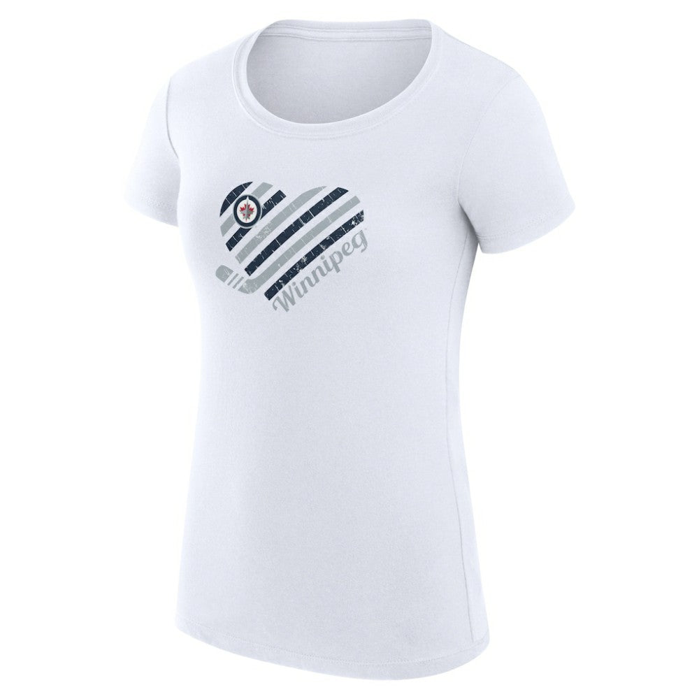 NHL Winnipeg Jets G-III 4Her by Carl Banks Women's Super-Slim Fit Lightweight Heart T-Shirt