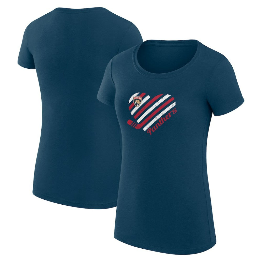 NHL Florida Panthers G-III 4Her by Carl Banks Women's Super-Slim Fit Lightweight Heart T-Shirt